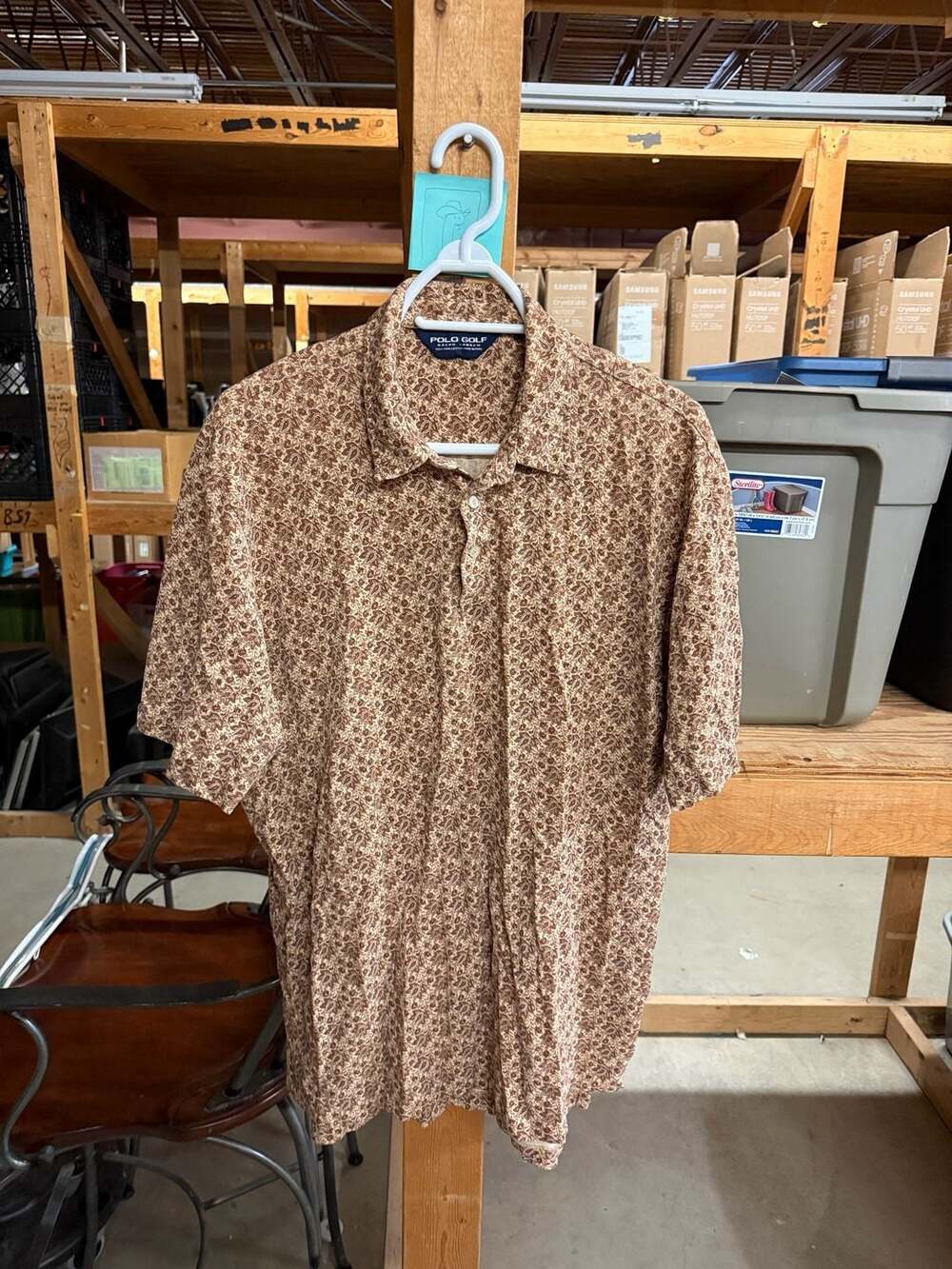 Polo Golf Ralph Lauren Polo Shirt Size XL Brown Floral Pima Cotton